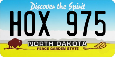 ND license plate HOX975
