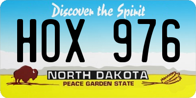 ND license plate HOX976
