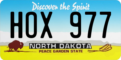 ND license plate HOX977