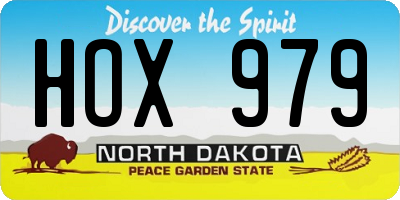 ND license plate HOX979