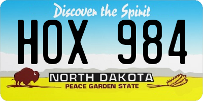ND license plate HOX984