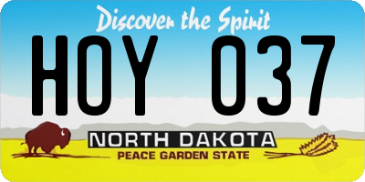 ND license plate HOY037