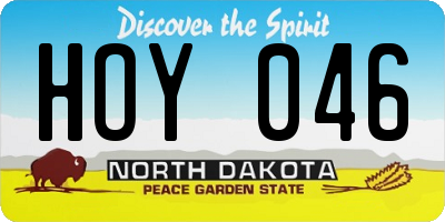 ND license plate HOY046