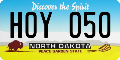 ND license plate HOY050