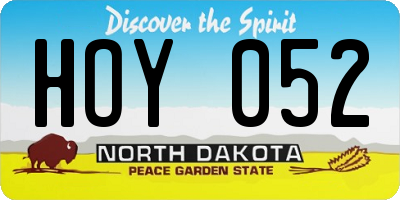 ND license plate HOY052