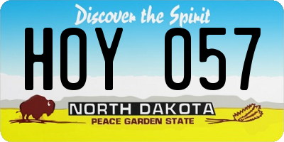 ND license plate HOY057
