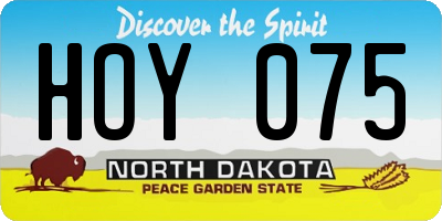 ND license plate HOY075