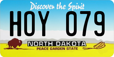 ND license plate HOY079