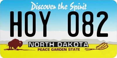 ND license plate HOY082