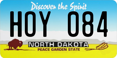 ND license plate HOY084