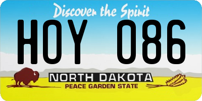 ND license plate HOY086