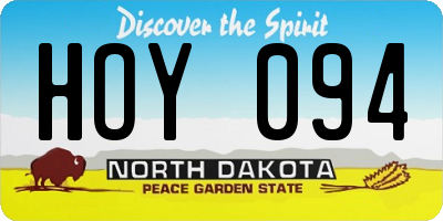 ND license plate HOY094