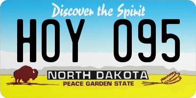 ND license plate HOY095
