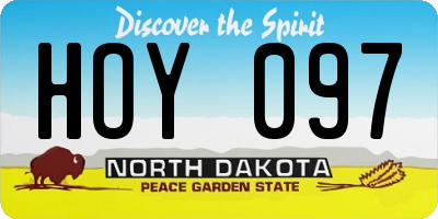 ND license plate HOY097