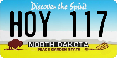 ND license plate HOY117