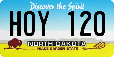 ND license plate HOY120