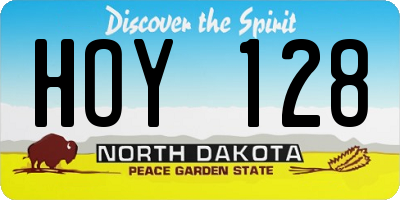 ND license plate HOY128