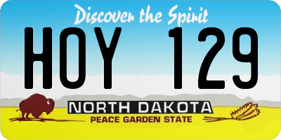 ND license plate HOY129