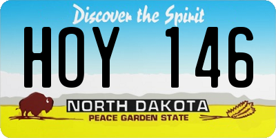 ND license plate HOY146