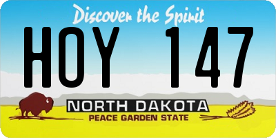 ND license plate HOY147