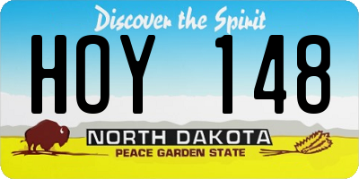 ND license plate HOY148