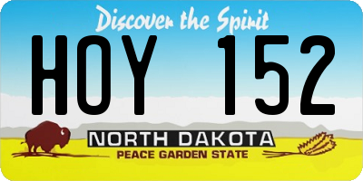 ND license plate HOY152