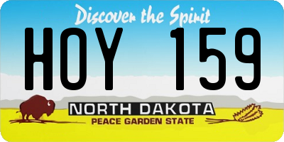 ND license plate HOY159
