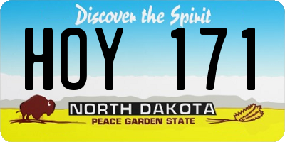 ND license plate HOY171