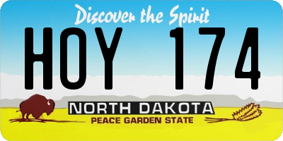 ND license plate HOY174