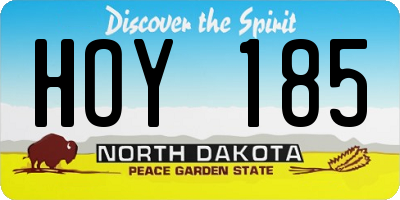 ND license plate HOY185