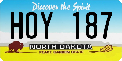 ND license plate HOY187