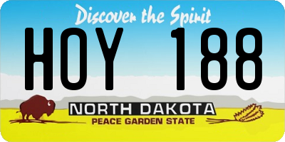 ND license plate HOY188