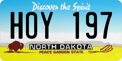 ND license plate HOY197