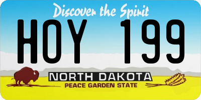 ND license plate HOY199