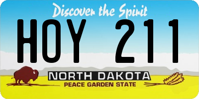 ND license plate HOY211