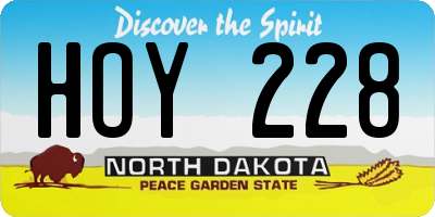 ND license plate HOY228