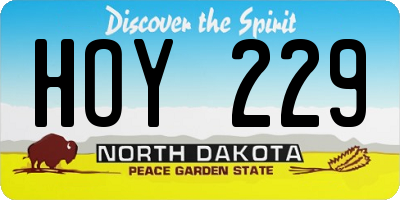ND license plate HOY229