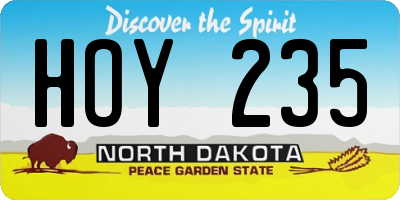 ND license plate HOY235