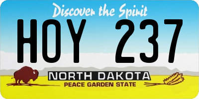 ND license plate HOY237
