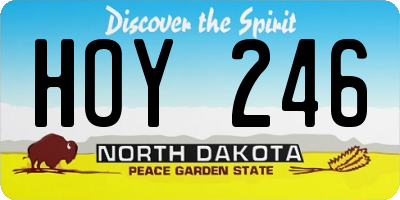 ND license plate HOY246
