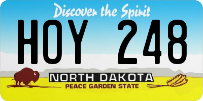ND license plate HOY248