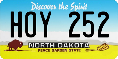 ND license plate HOY252