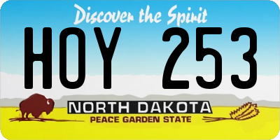 ND license plate HOY253