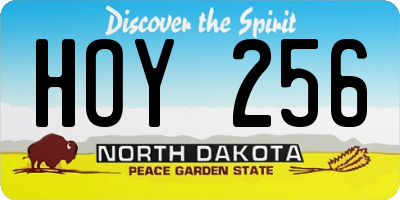 ND license plate HOY256