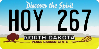 ND license plate HOY267