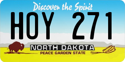 ND license plate HOY271