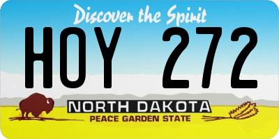 ND license plate HOY272
