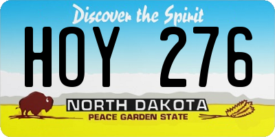 ND license plate HOY276