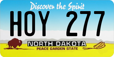 ND license plate HOY277