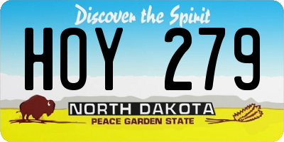 ND license plate HOY279